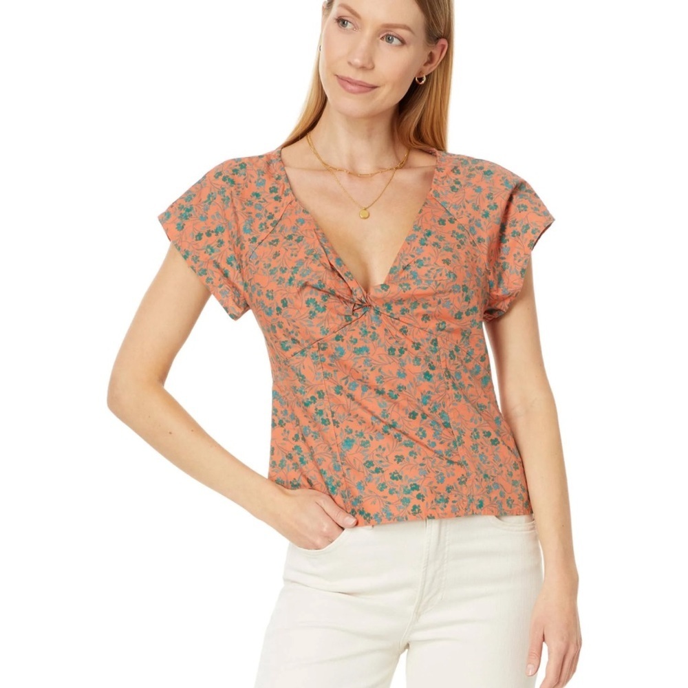 Madewell Twist-front Seamed Poplin Women Top Size 2